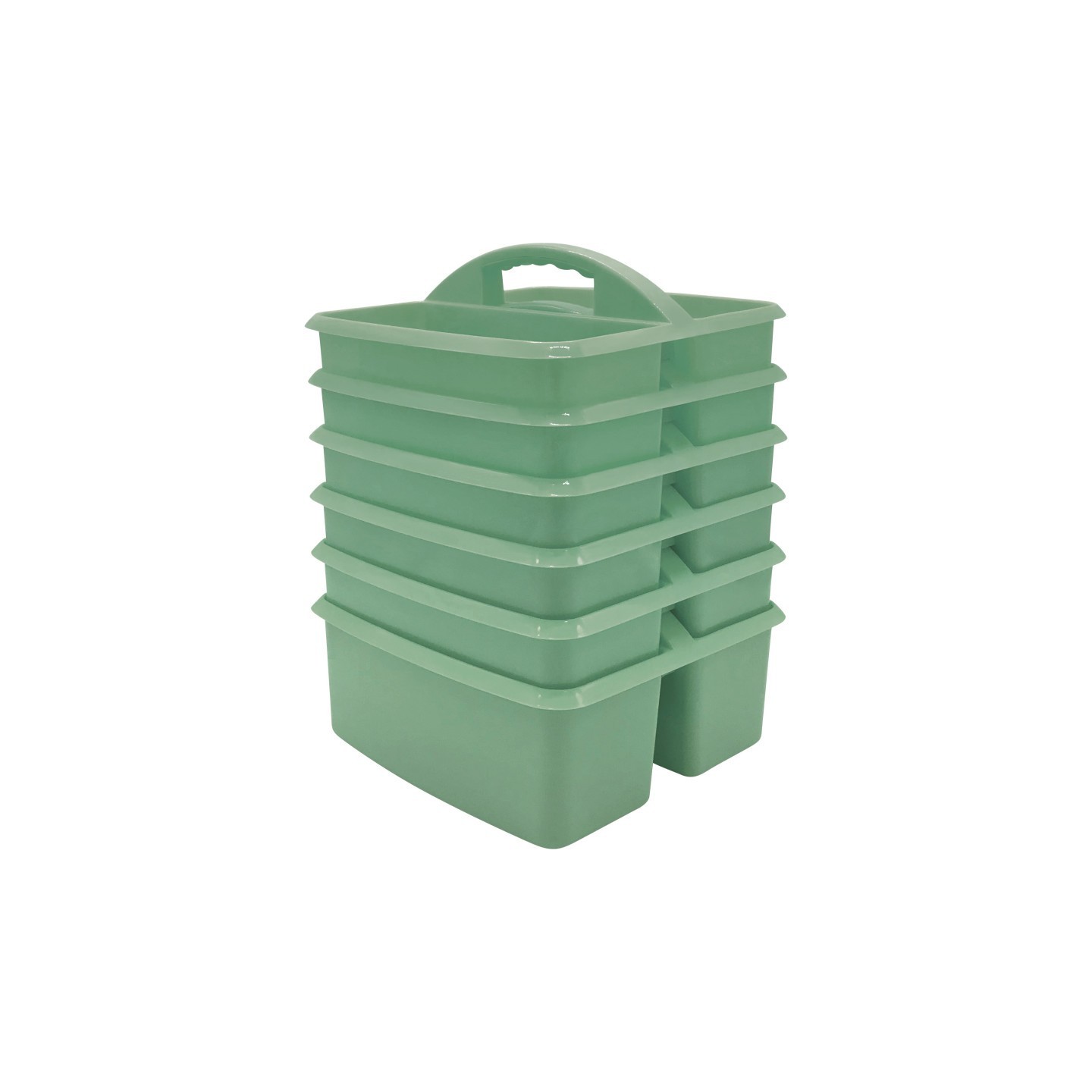 Teacher Created Resources® Eucalyptus Green Plastic Storage Caddy, Pack of 6