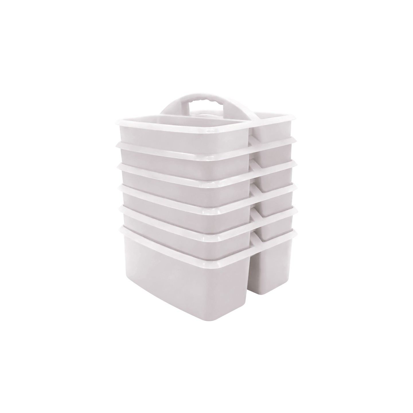 Teacher Created Resources® White Plastic Storage Caddy, Pack of 6