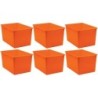 Teacher Created Resources® Plastic Multi-Purpose Bin, Orange, Pack of 6