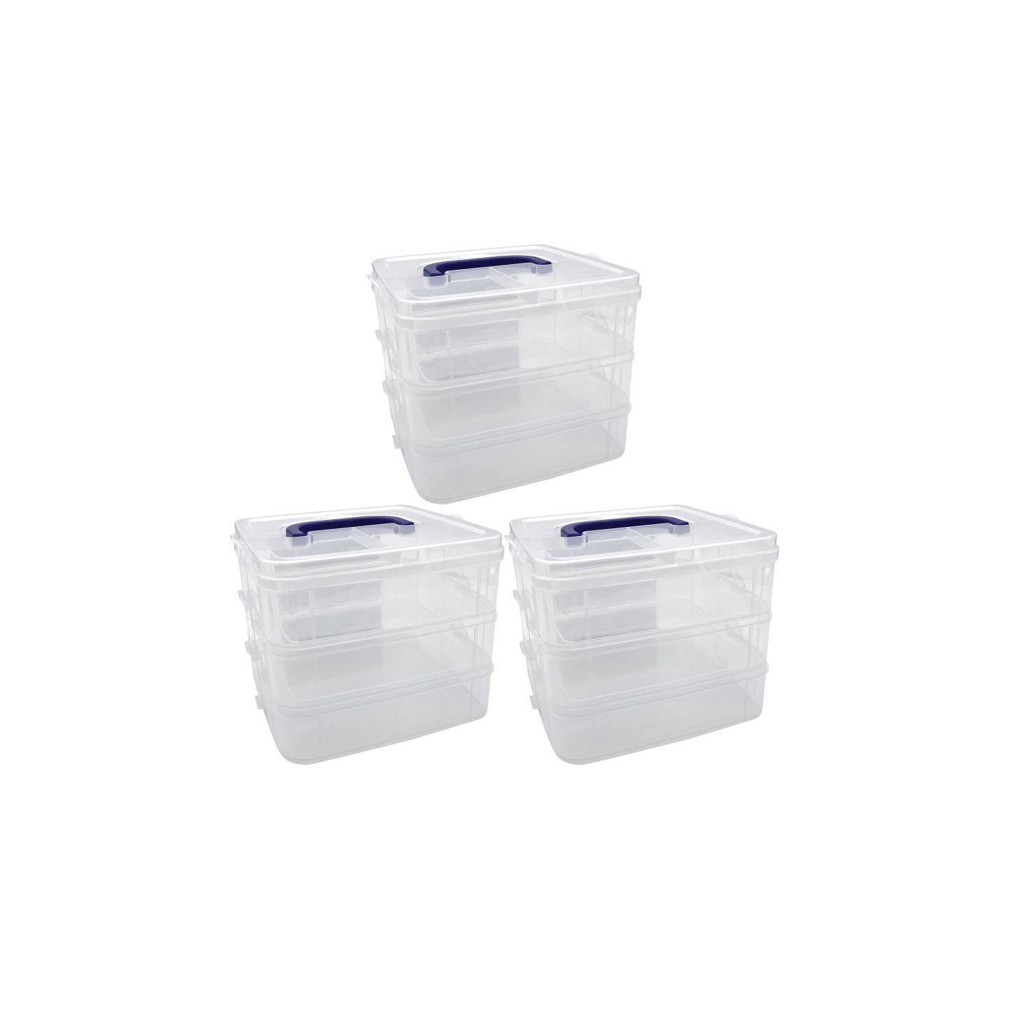 Teacher Created Resources® 3-Tier Clear Stackable Storage Container, Pack of 3