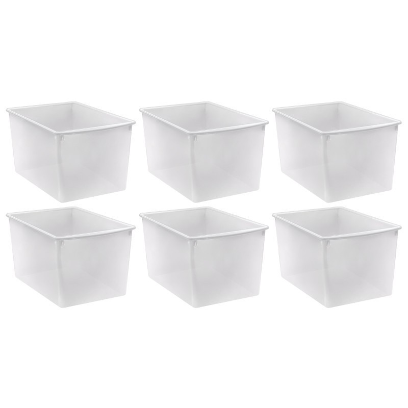 Teacher Created Resources® Plastic Multi-Purpose Bin, Clear, Pack of 6