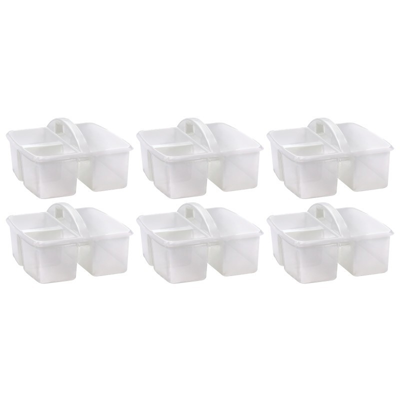 Teacher Created Resources® Plastic Storage Caddy, Clear, Pack of 6