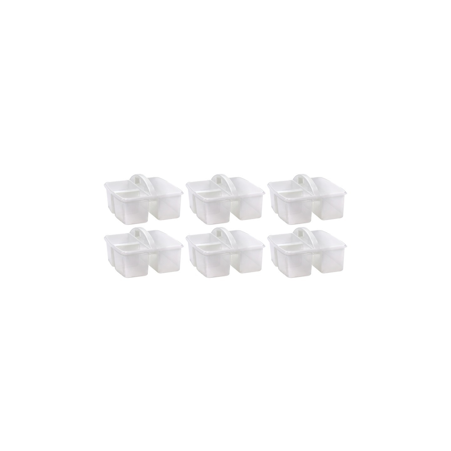 Teacher Created Resources® Plastic Storage Caddy, Clear, Pack of 6