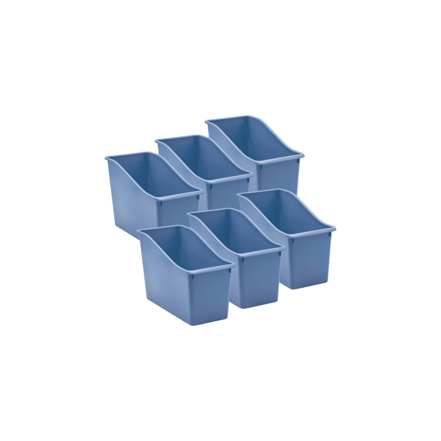 Teacher Created Resources® Slate Blue Plastic Book Bin, Pack of 6