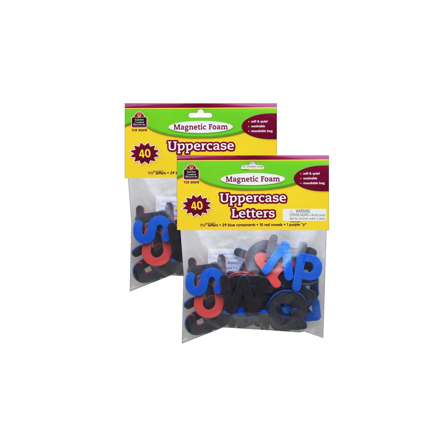 Teacher Created Resources® Magnetic Foam Uppercase Letters, 2 Sets