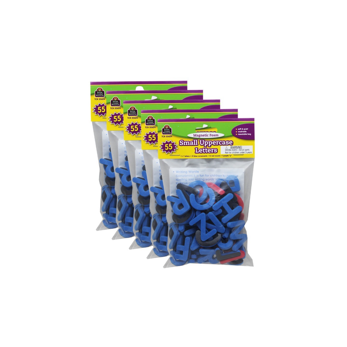Teacher Created Resources® Magnetic Foam: Small Uppercase Letters, 55 Per Pack, 5 Packs