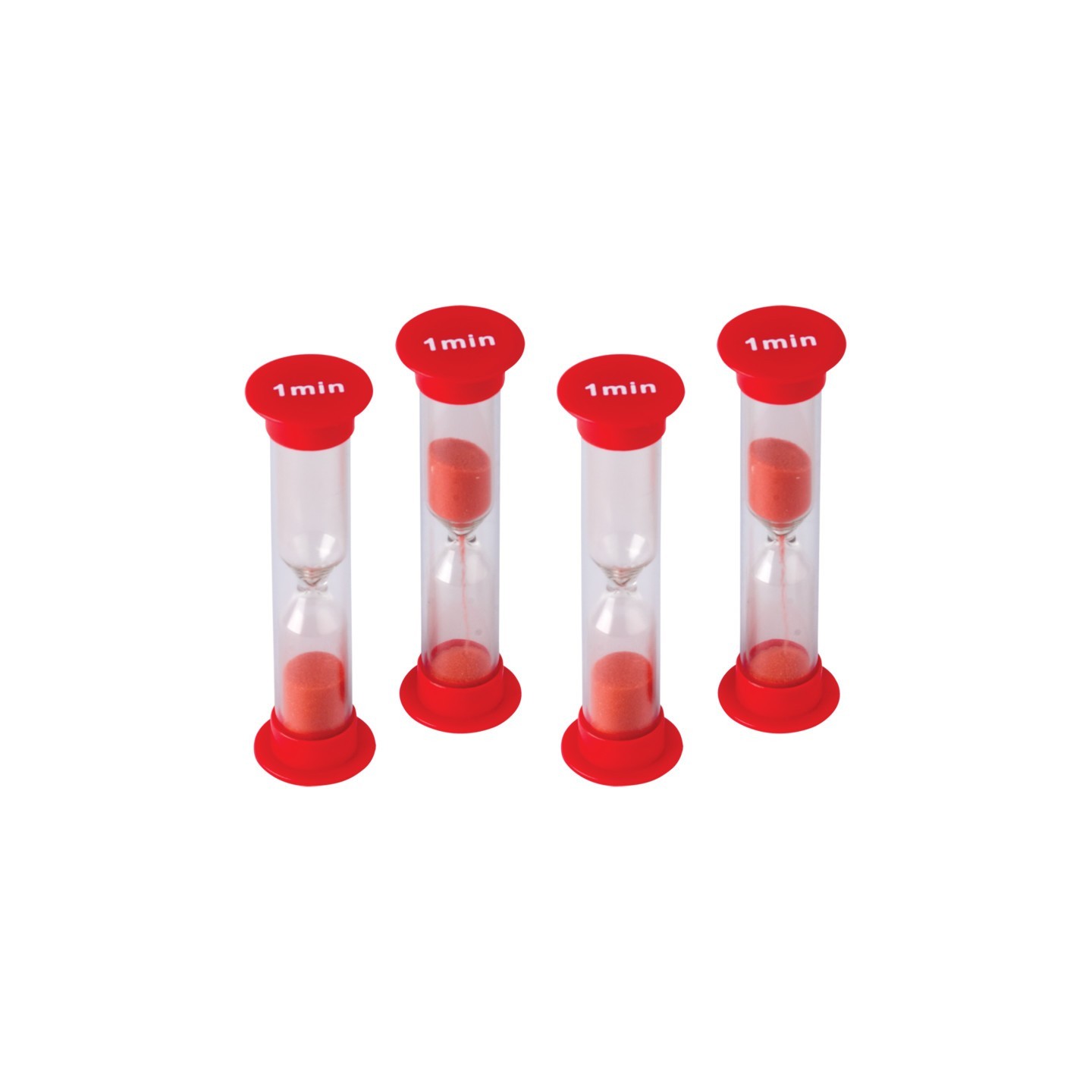 Teacher Created Resources® 1 Minute Sand Timers - Small, Red, Pack of 4