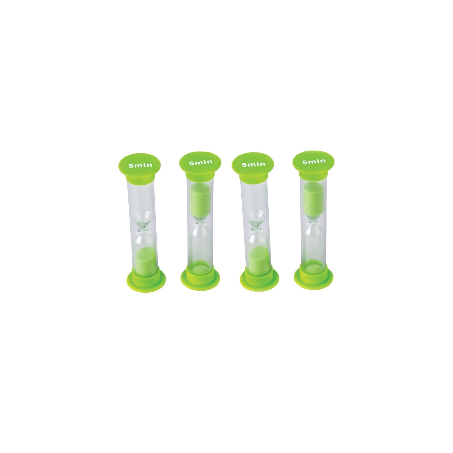 Teacher Created Resources® 5 Minute Sand Timers - Small, Green, Pack of 4