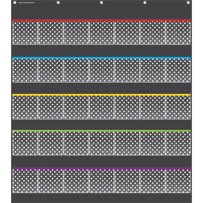 Teacher Created Resources® Black Polka Dots Storage Pocket Chart