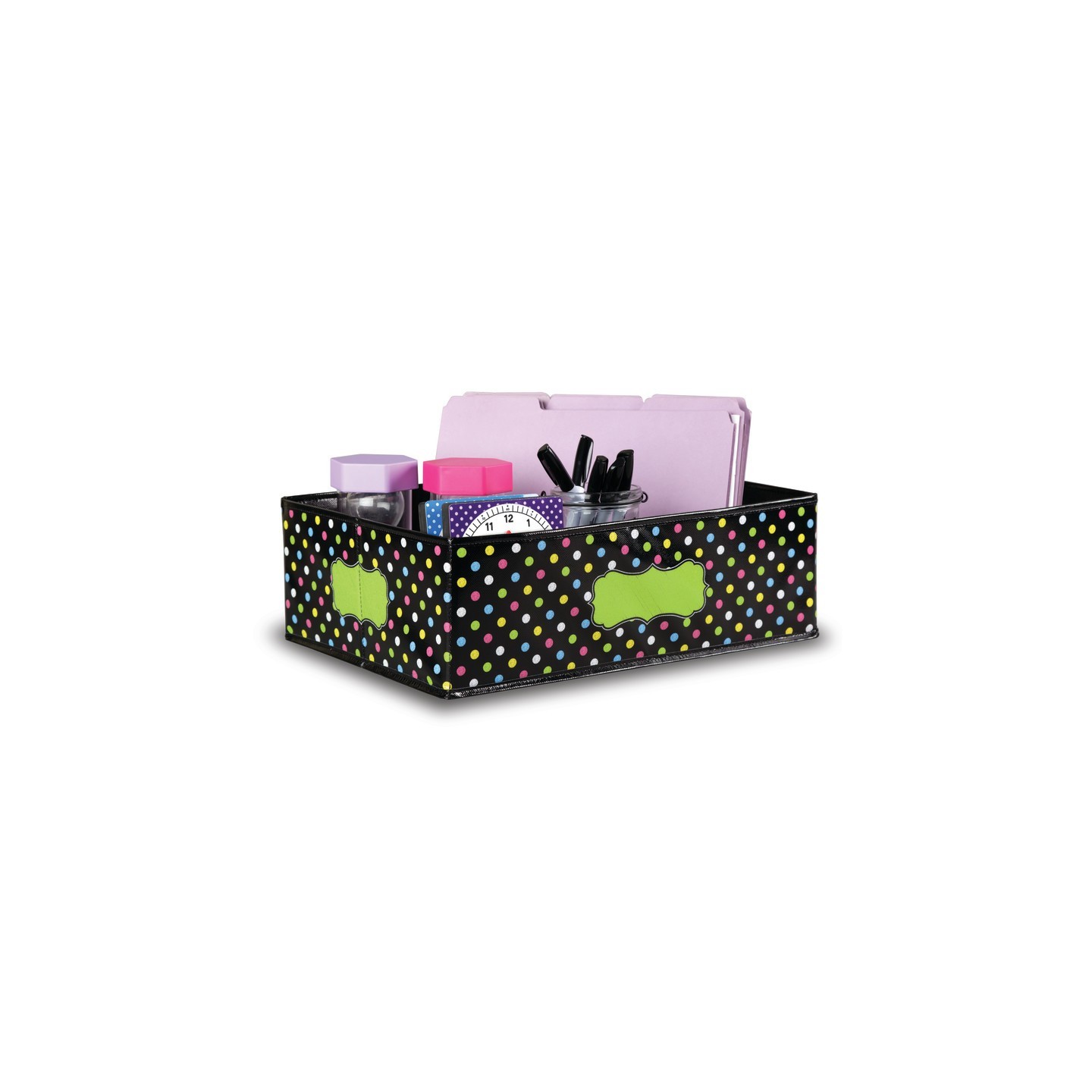 Teacher Created Resources® Chalkboard Brights Storage Bin, 16" x 11" x 5"