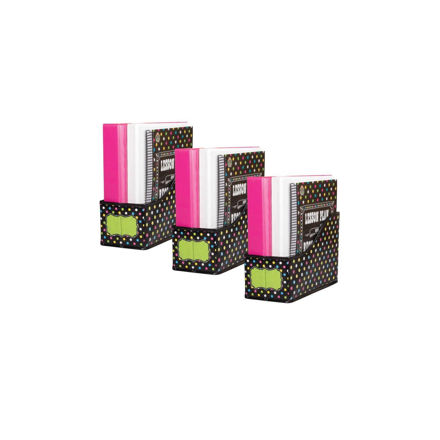 Teacher Created Resources® Chalkboard Brights Book Bin, 5"W x 8"H x 11"D, Pack of 3