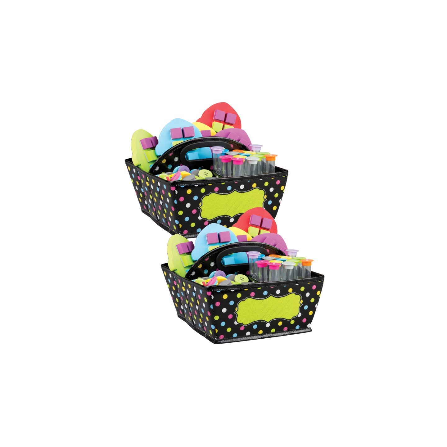 Teacher Created Resources® Chalkboard Brights Storage Caddy, 9" x 9" x 6", Pack of 2