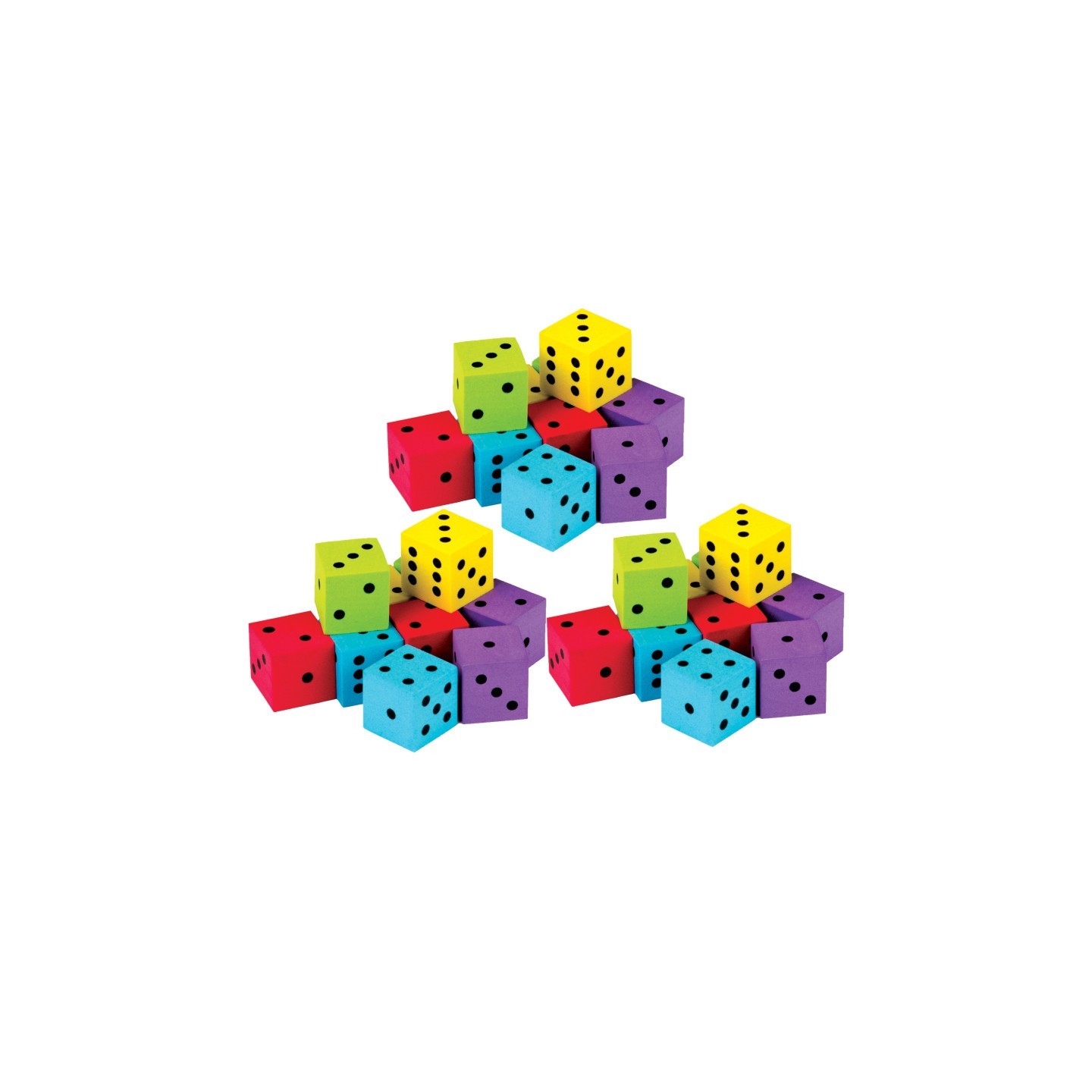 Teacher Created Resources® Foam Colorful Dice, 20 Per Pack, 3 Packs