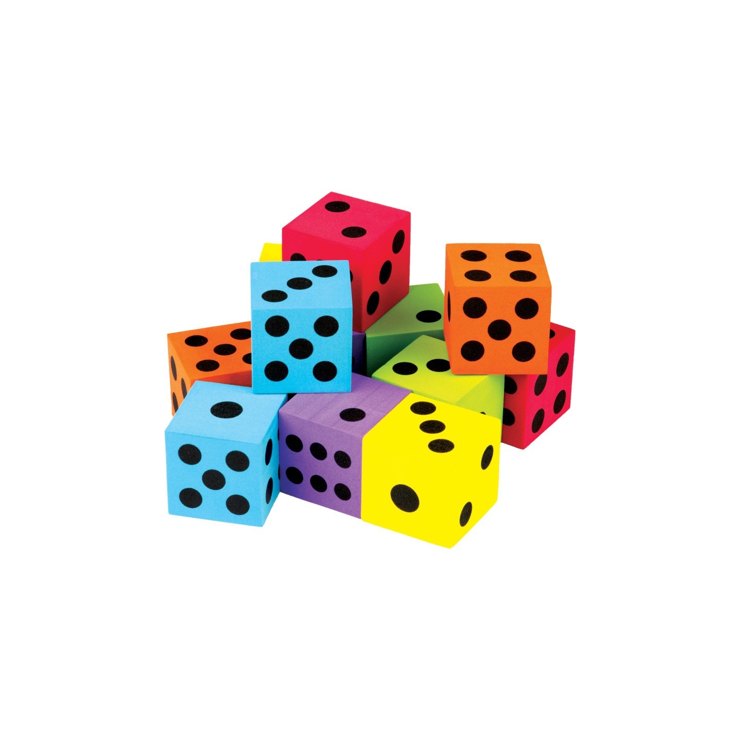 Teacher Created Resources® Foam Colorful Large Dice, 1-1/2", Pack of 12