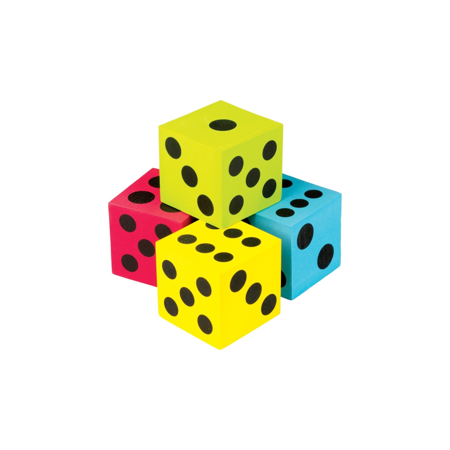 Teacher Created Resources® Foam Colorful Jumbo Dice, 2-1/2", Pack of 4
