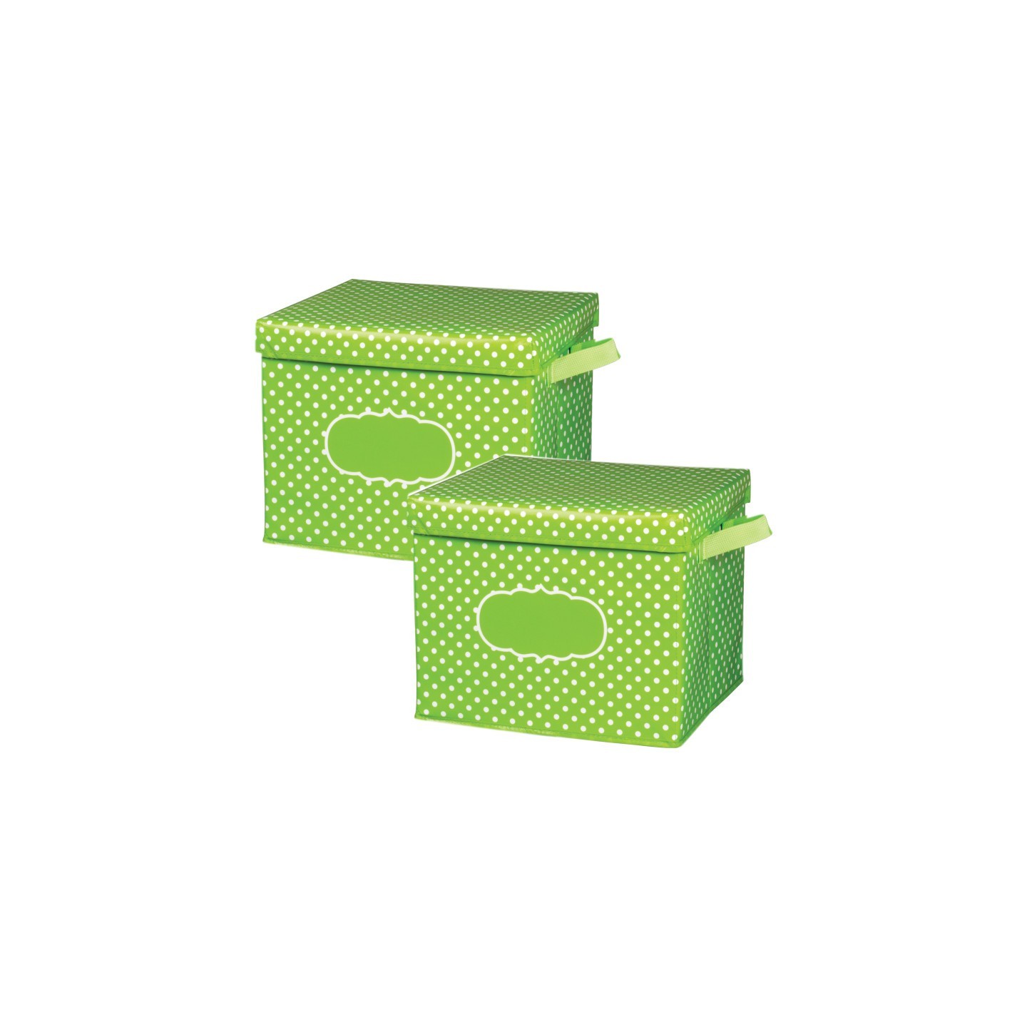 Teacher Created Resources® Lime Polka Dots Storage Box, Pack of 2