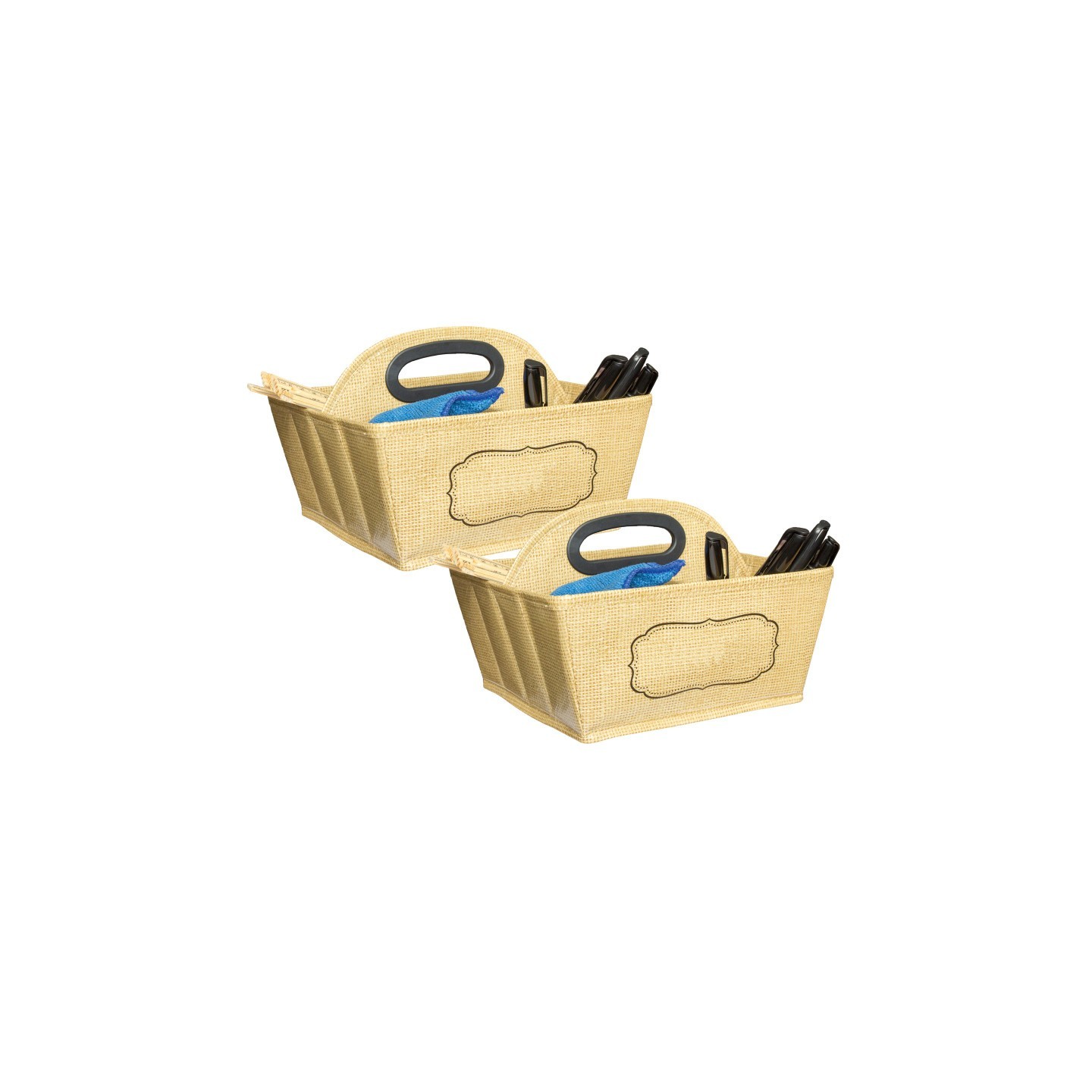 Teacher Created Resources® Burlap Design Storage Caddy, Pack of 2