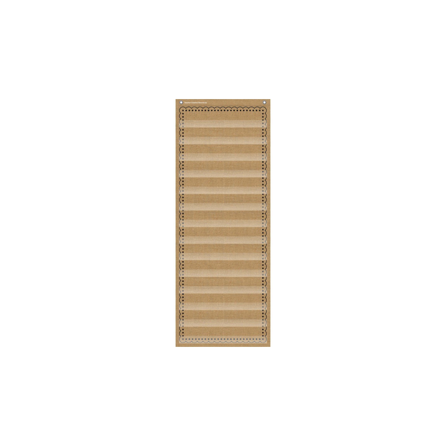 Teacher Created Resources® 14-Pocket Pocket Chart, Burlap Design, 13" x 34"