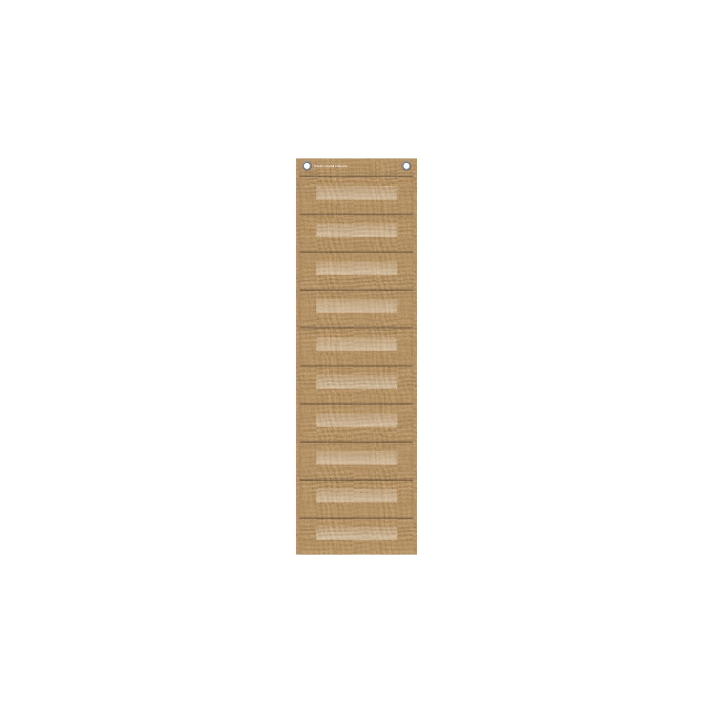 Teacher Created Resources® File Storage Pocket Chart, 10 Pockets, Burlap Design, 14" x 58"