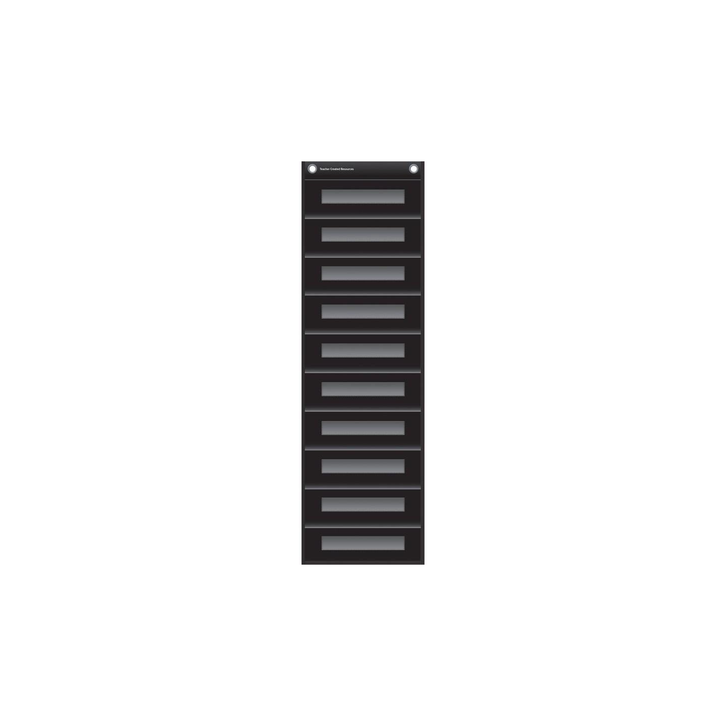 Teacher Created Resources® File Storage Pocket Chart, 10 Pockets, Black, 14" x 58"