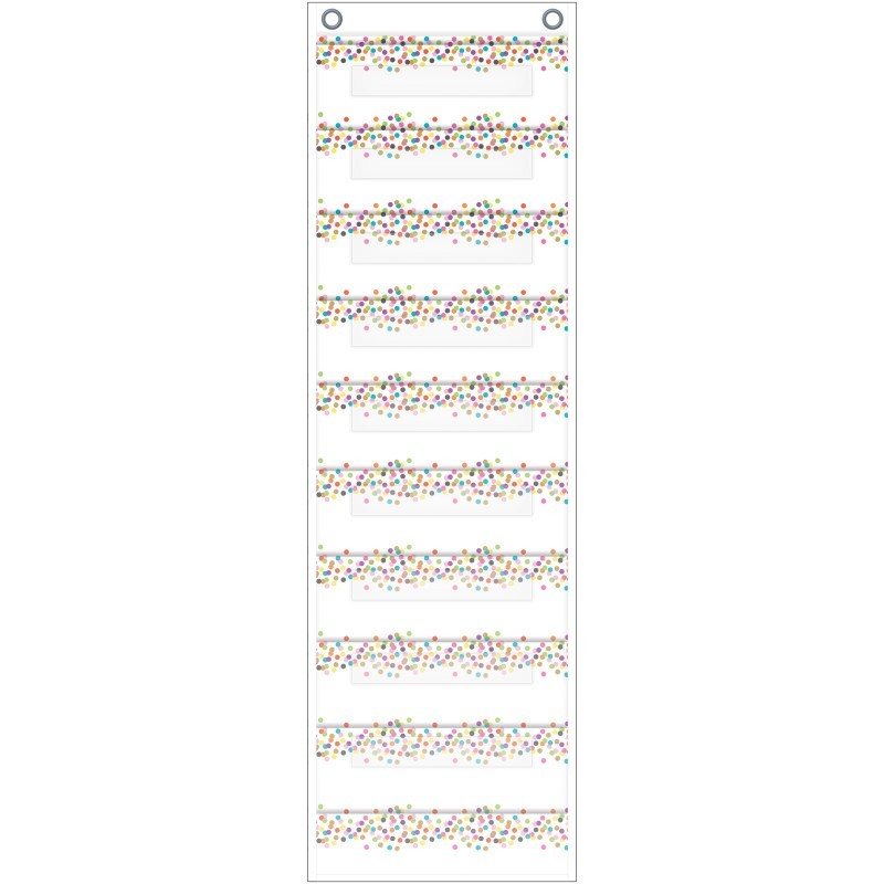 Teacher Created Resources® File Storage Pocket Chart, 10 Pockets, Confetti, 14" x 58"