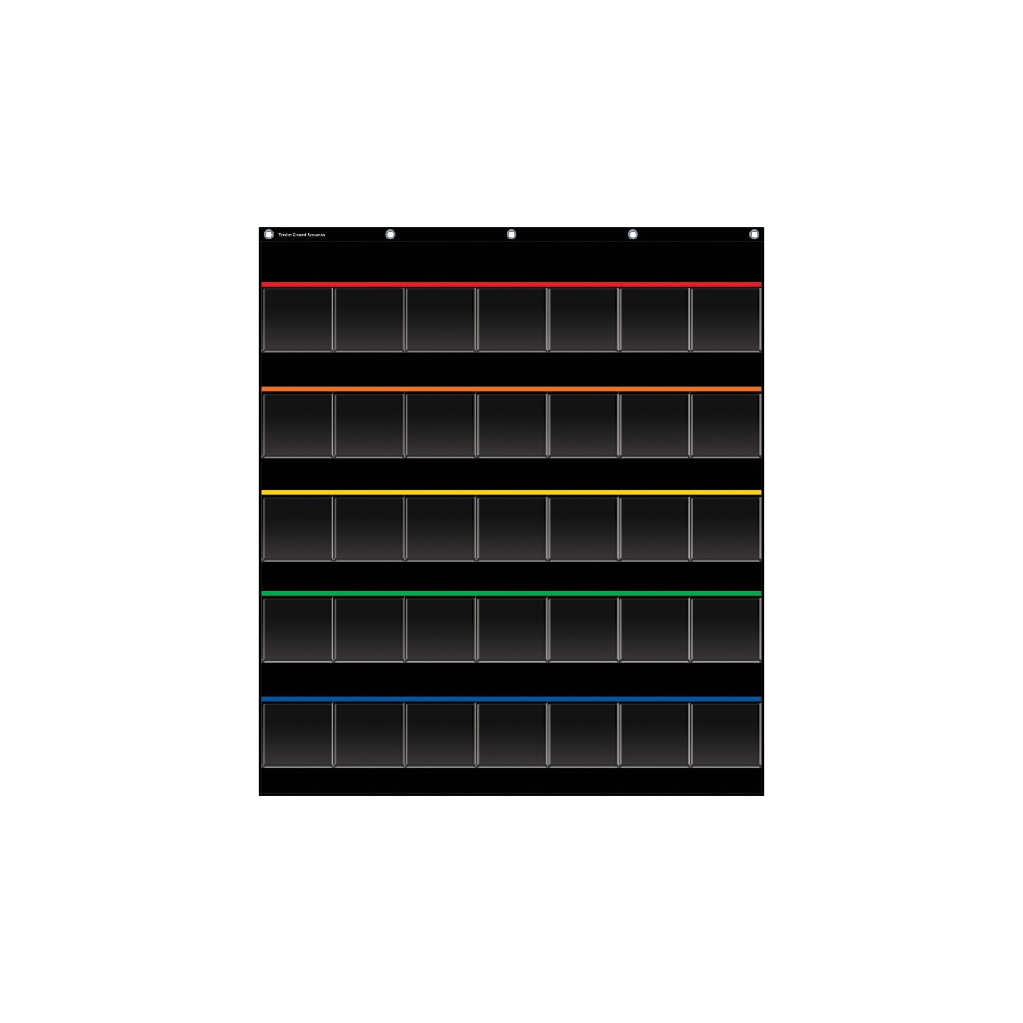 Teacher Created Resources® Black Storage Pocket Chart, 35 Pockets, 32.5" x 63.5"
