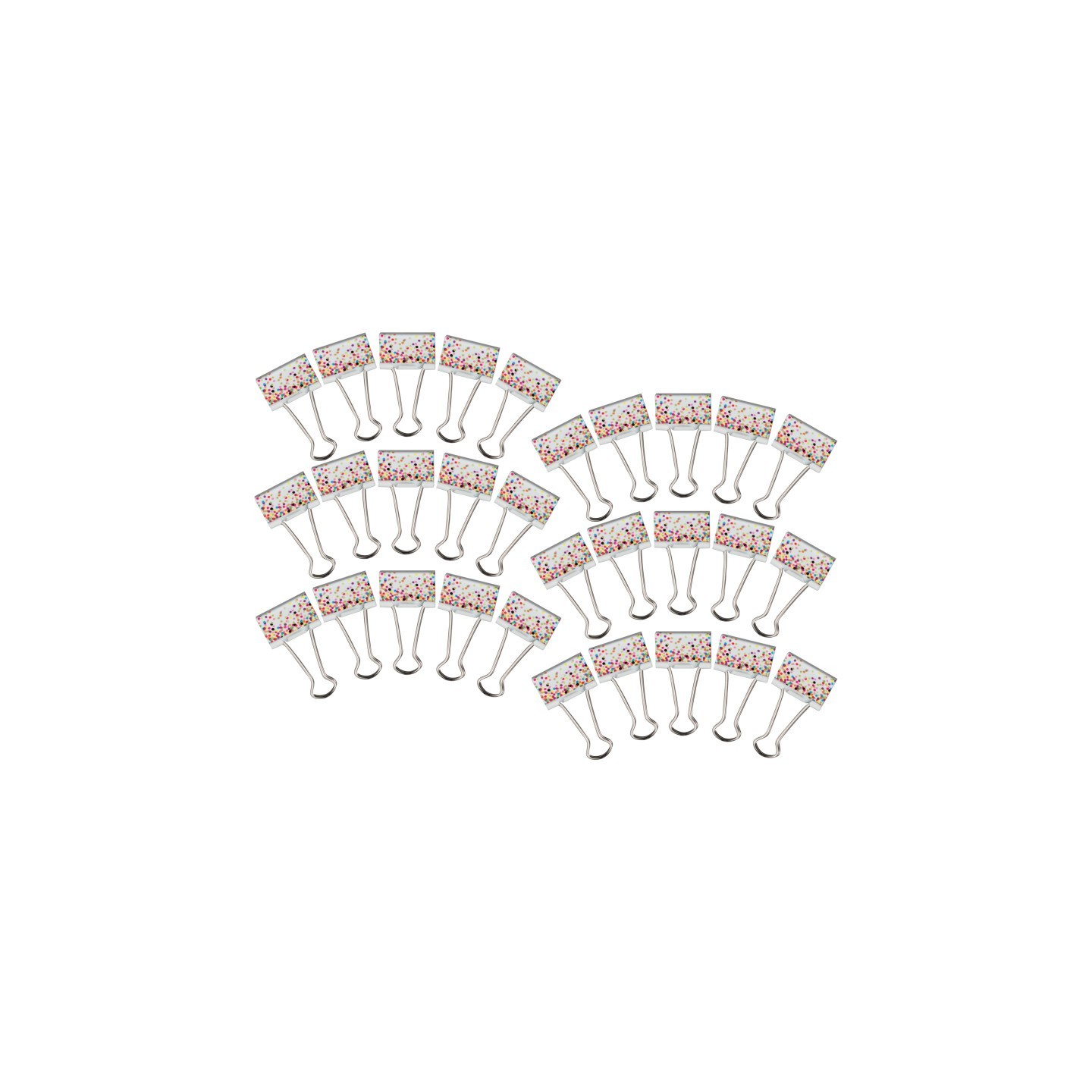 Teacher Created Resources® Confetti Binder Clips, Medium, 8 Per Pack, 6 Packs
