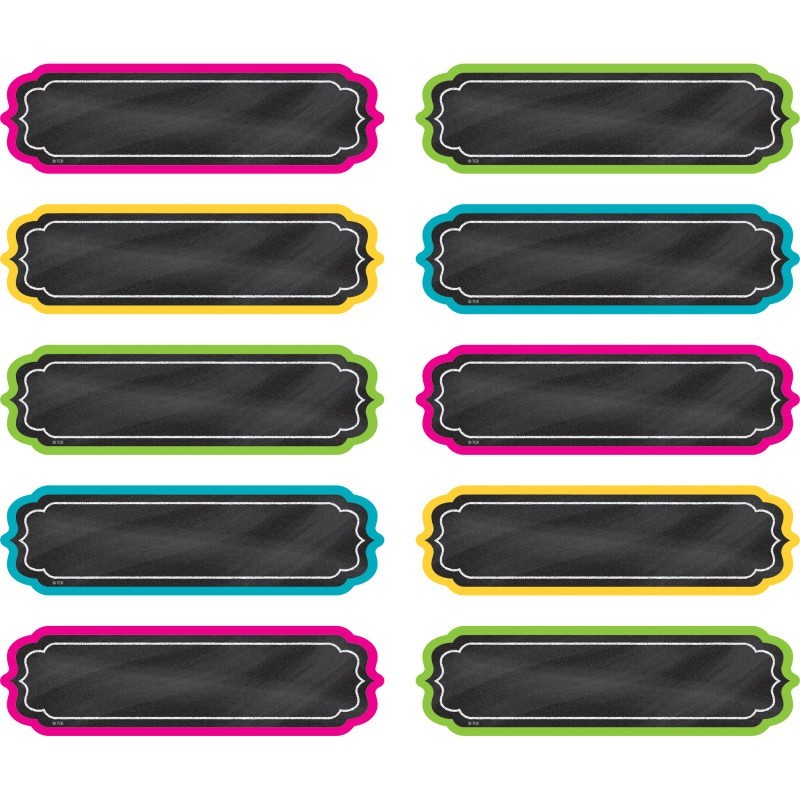 Teacher Created Resources® Chalkboard Brights Labels, Non-Adhesive, 30 Per Pack, 3 Packs