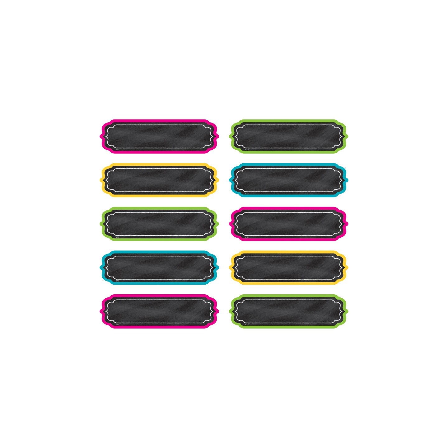 Teacher Created Resources® Chalkboard Brights Labels, Non-Adhesive, 30 Per Pack, 3 Packs