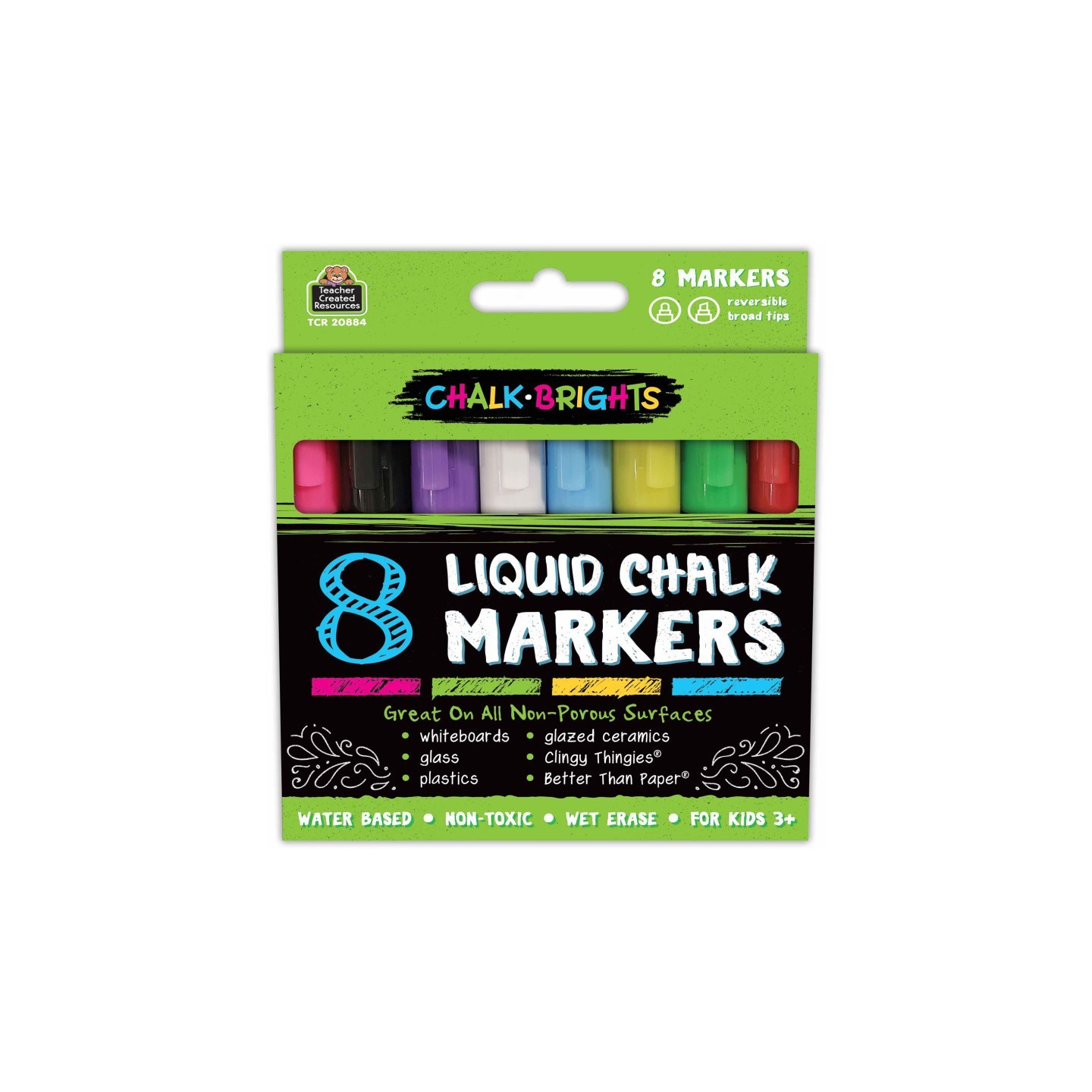 Teacher Created Resources® Chalk Brights Liquid Chalk Markers, Pack of 8