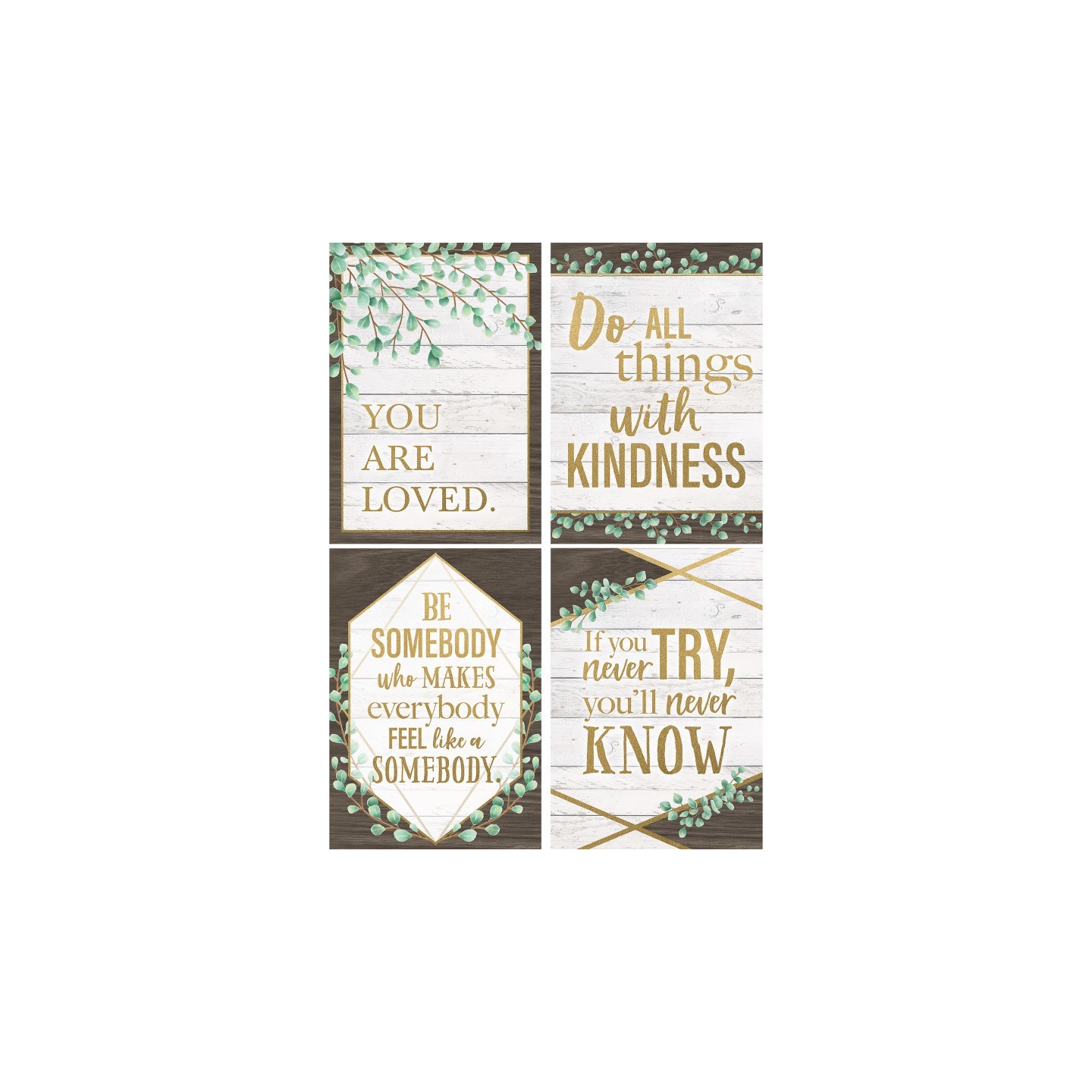 Teacher Created Resources® Eucalyptus Posters, 13-3/8" x 19", Set of 4