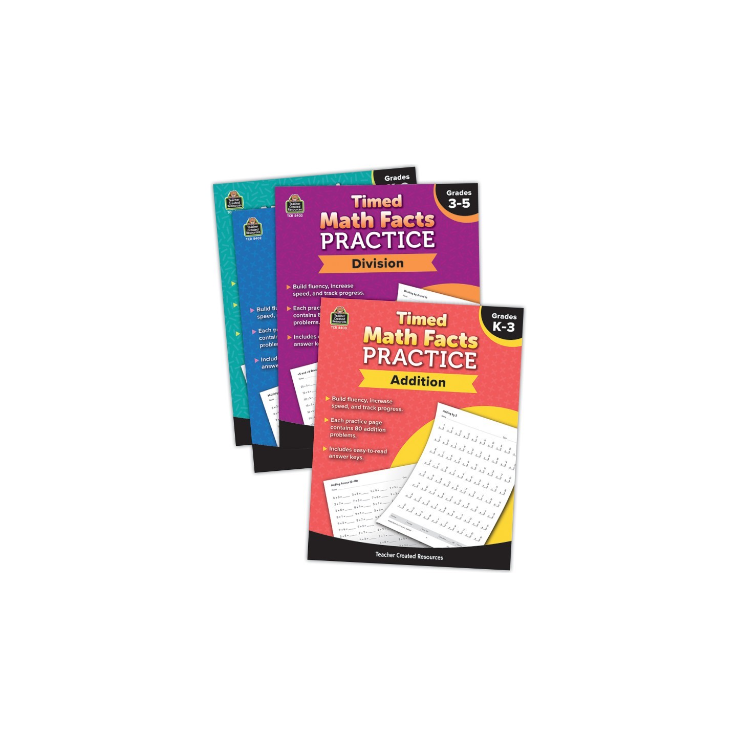Teacher Created Resources® Timed Math Facts Practice Set of 4