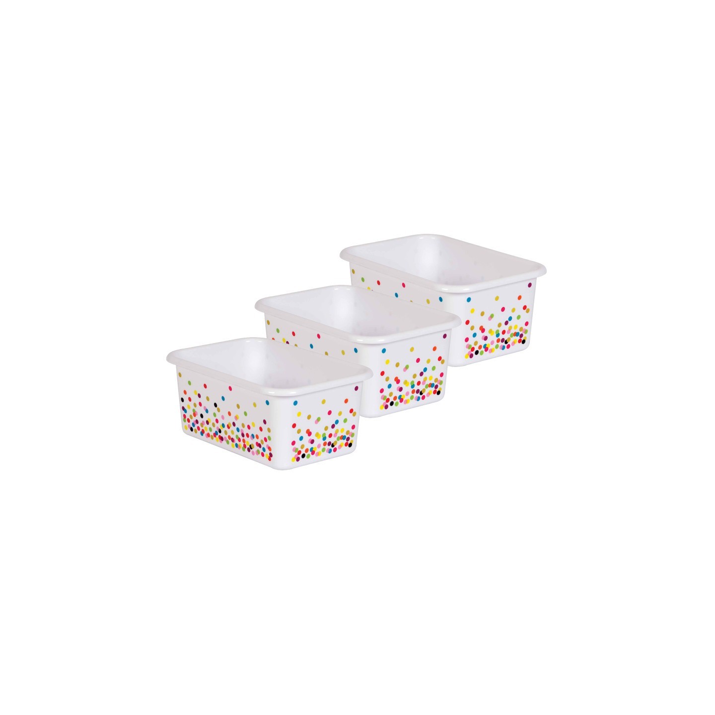 Teacher Created Resources® Confetti Small Plastic Storage Bin, Pack of 3