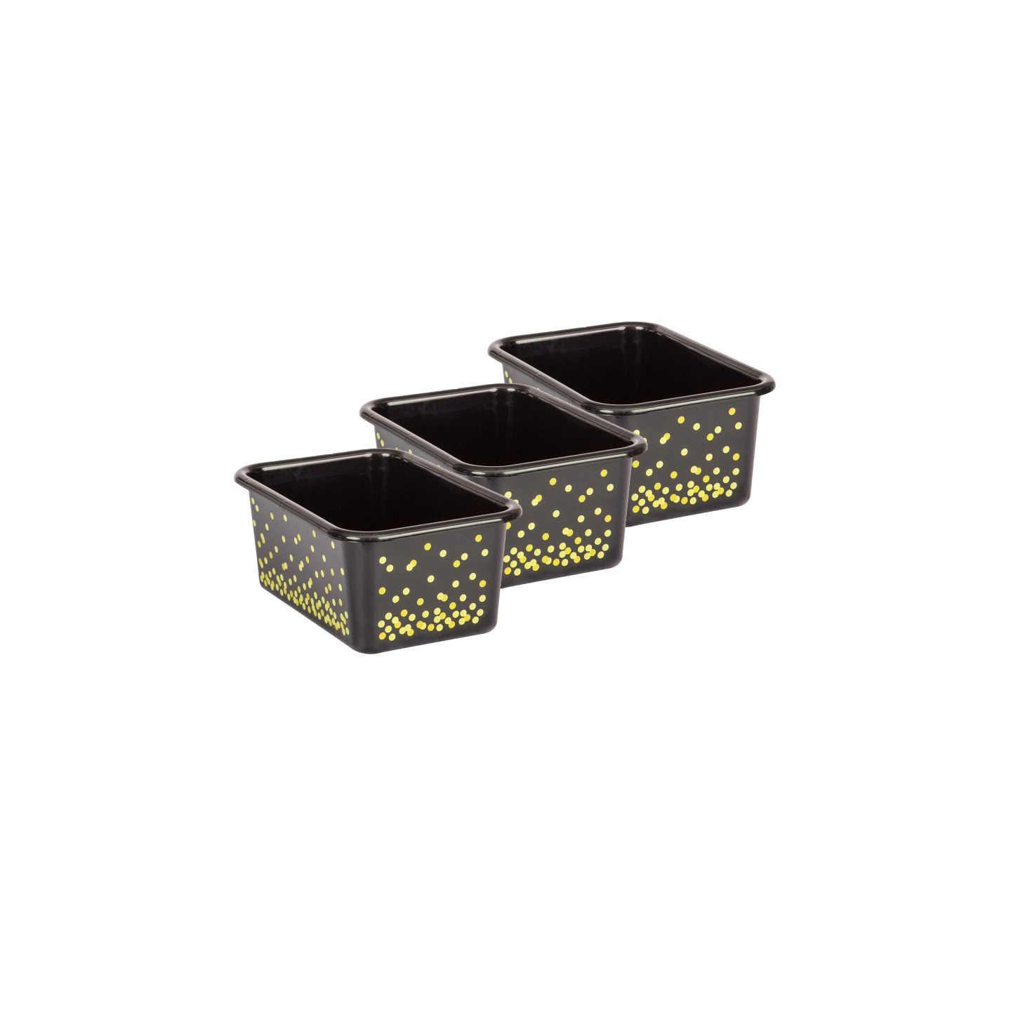 Teacher Created Resources® Black Confetti Small Plastic Storage Bin, Pack of 3
