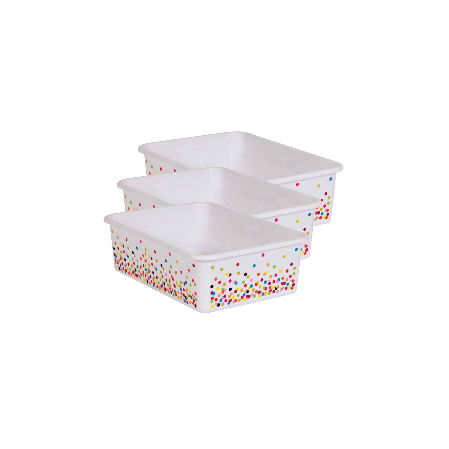 Teacher Created Resources® Confetti Large Plastic Storage Bin, Pack of 3