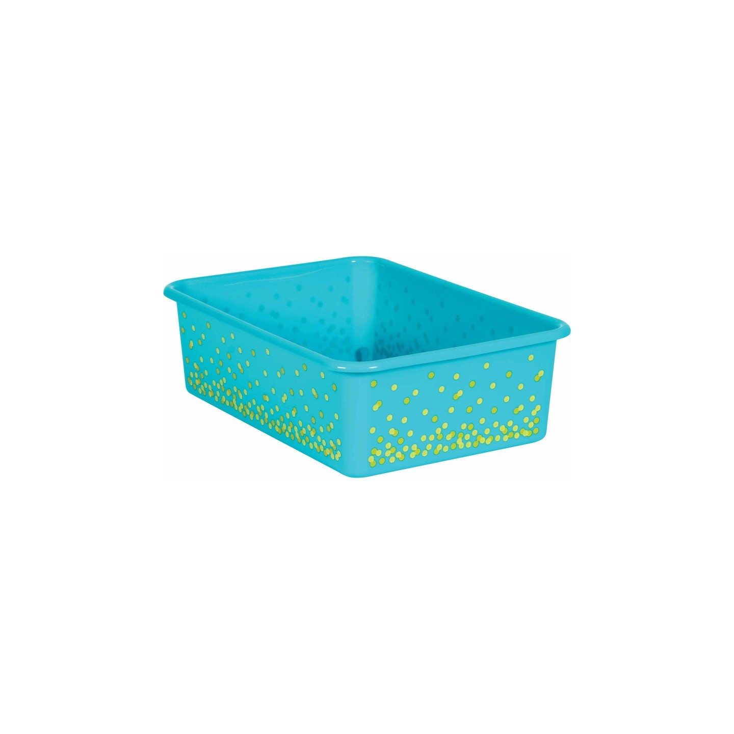 Teacher Created Resources® Teal Confetti Large Plastic Storage Bin