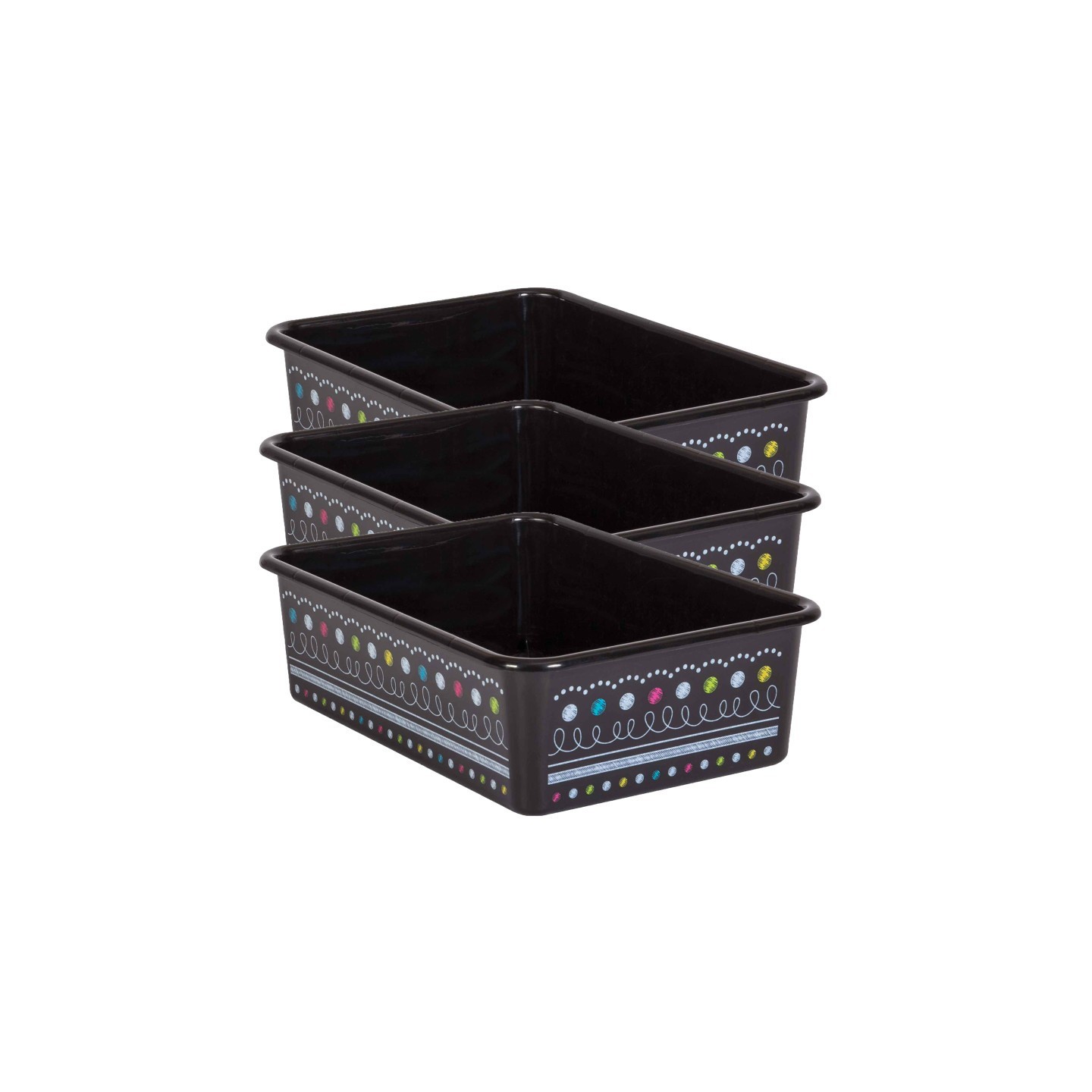 Teacher Created Resources® Chalkboard Brights Large Plastic Storage Bin, Pack of 3
