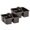 Teacher Created Resources® Plastic Storage Caddy, 9" L x 9-1/4" W x 5-1/4" H, Black, Pack of 2