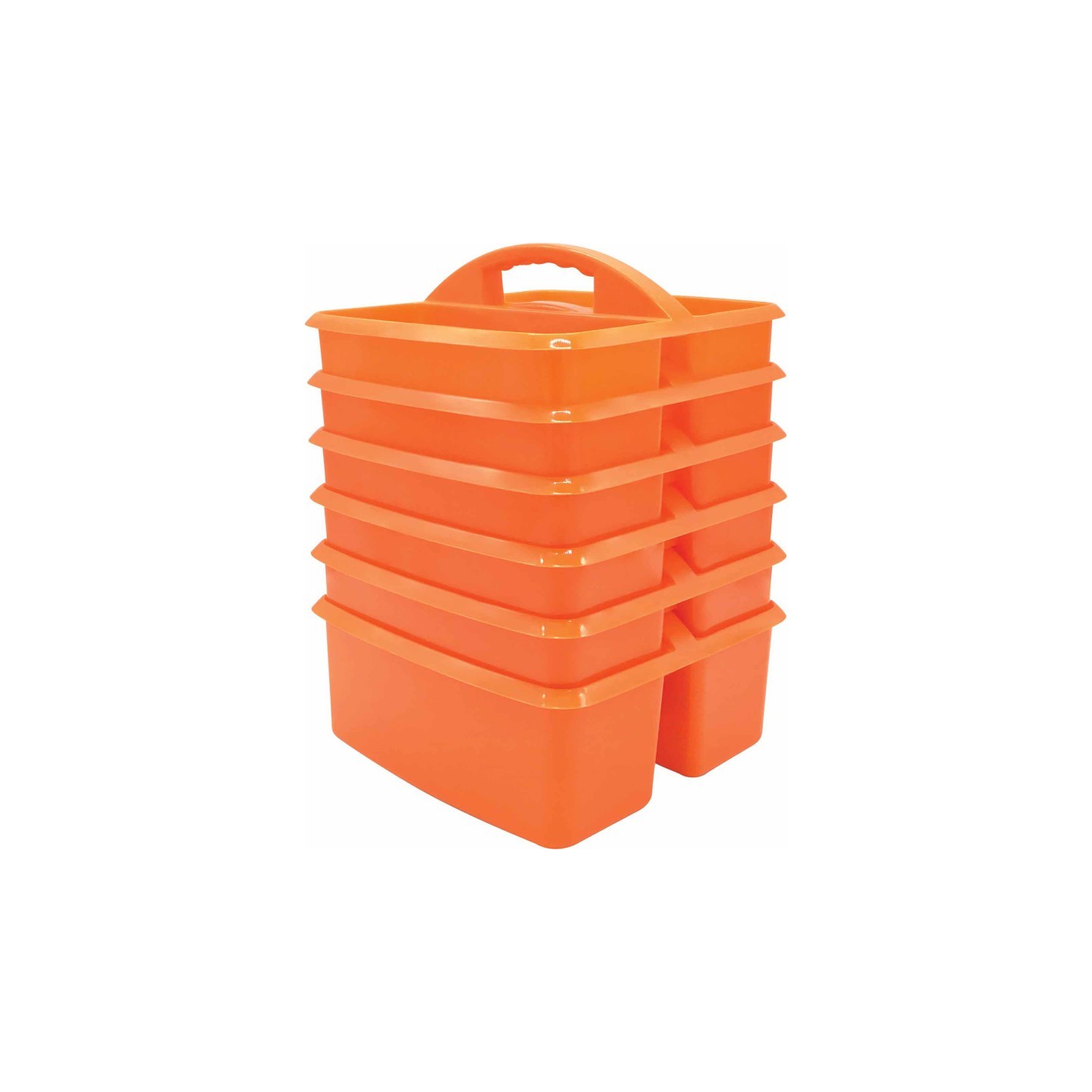 Teacher Created Resources® Orange Plastic Storage Caddy, Pack of 6
