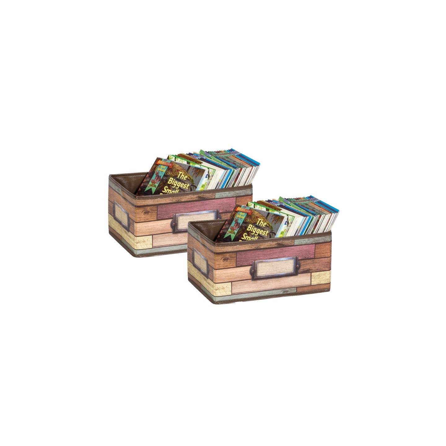 Teacher Created Resources® Reclaimed Wood Design Small Storage Bin, Pack of 2