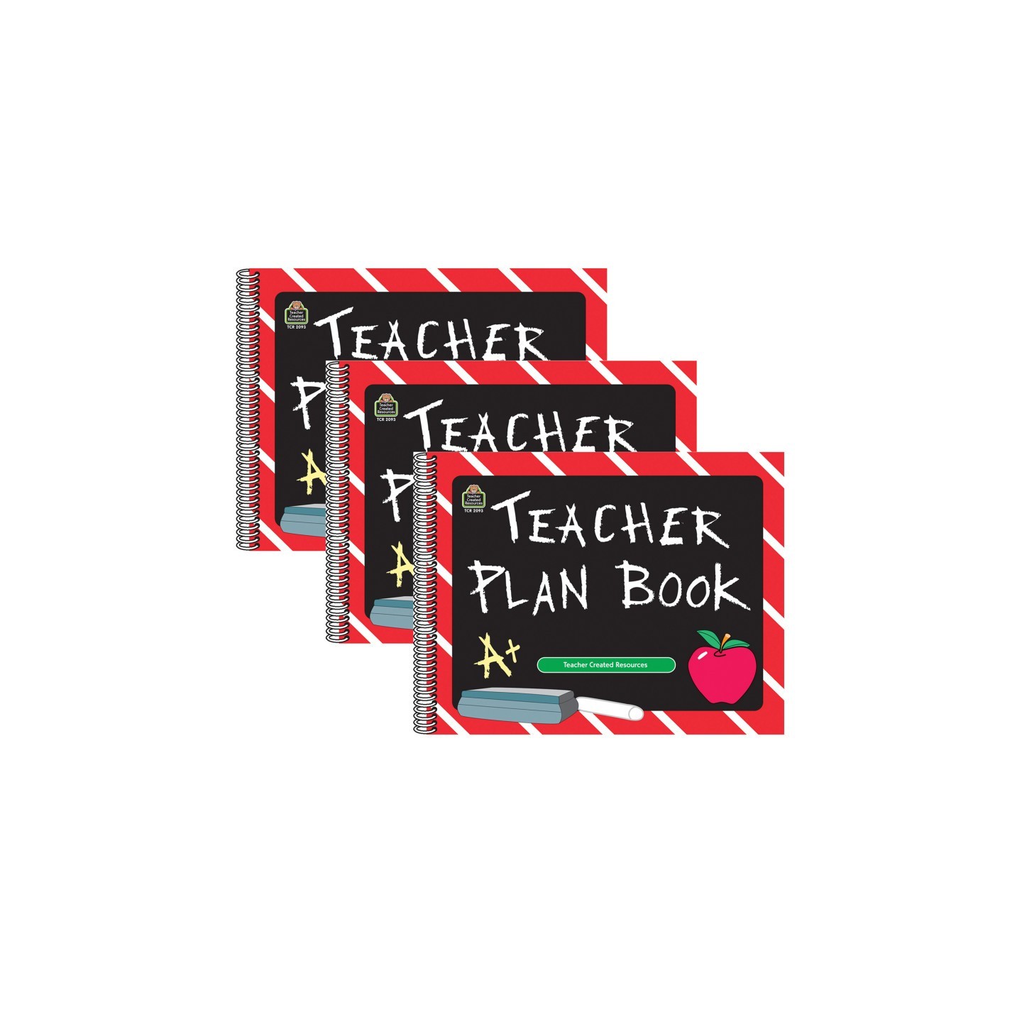 Teacher Created Resources® Chalkboard Teacher Plan Book, Pack of 3