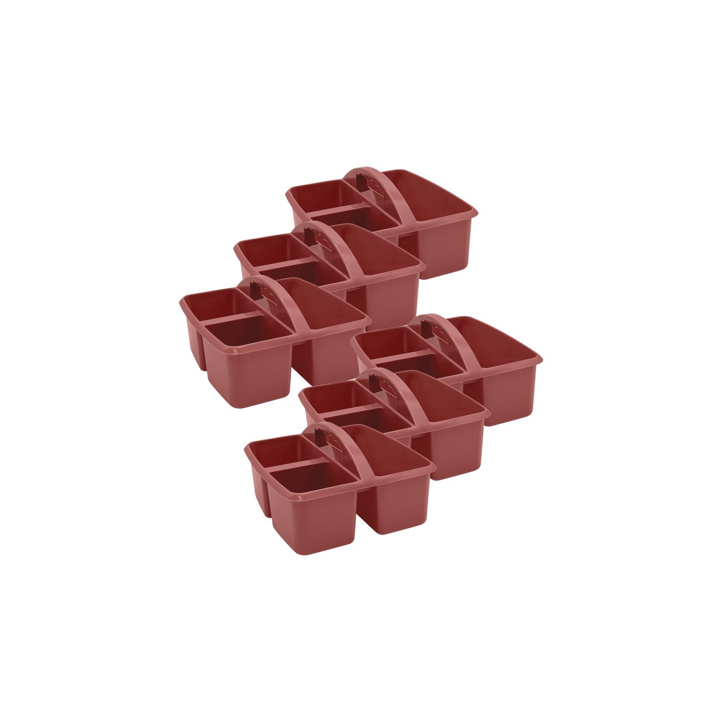 Teacher Created Resources® Plastic Storage Caddy, Deep Rose, Pack of 6