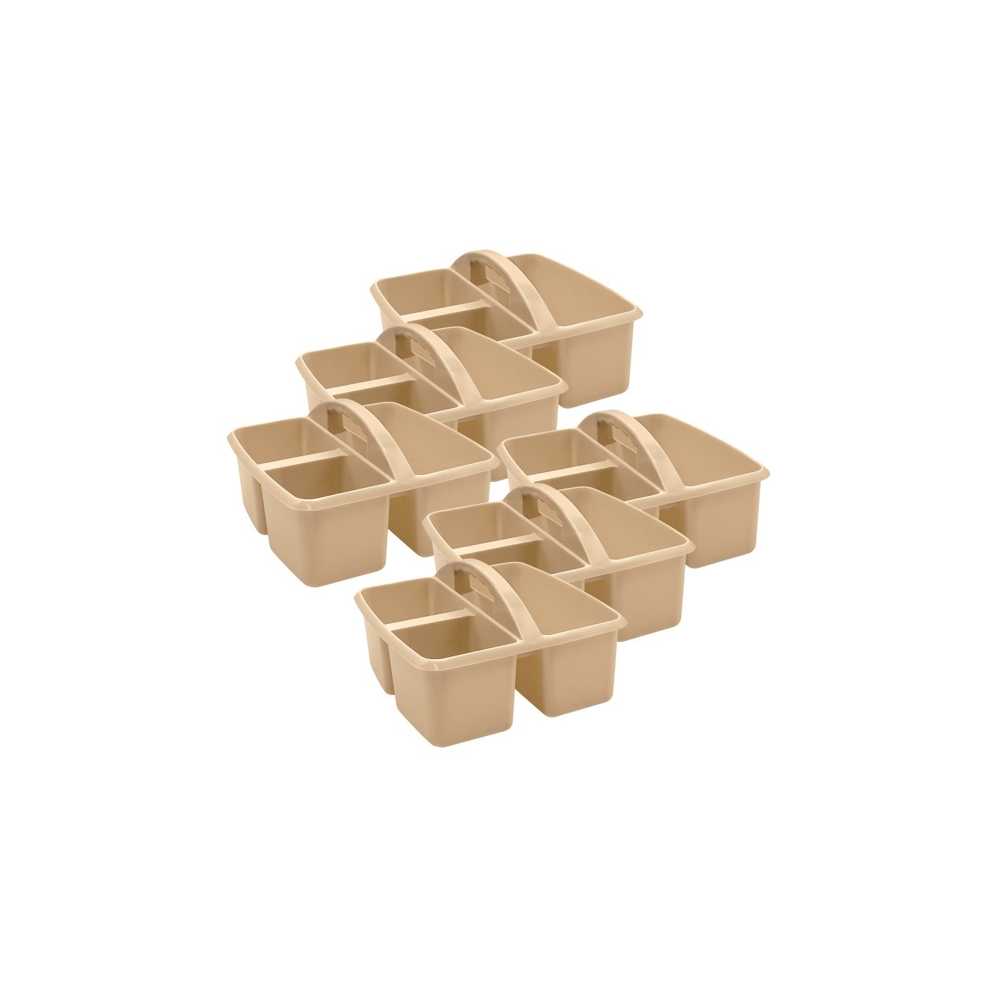 Teacher Created Resources® Plastic Storage Caddy, Light Brown, Pack of 6