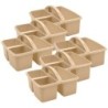 Teacher Created Resources® Plastic Storage Caddy, Light Brown, Pack of 6
