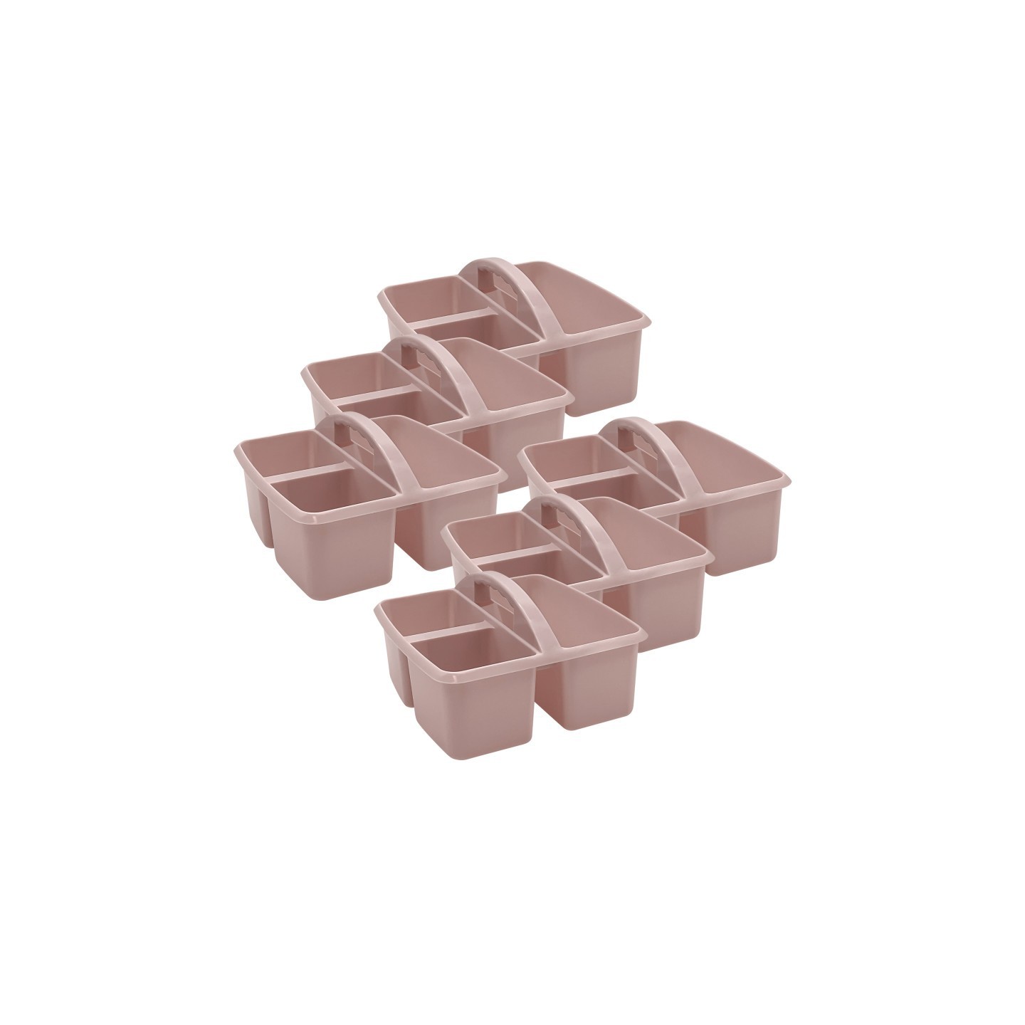 Teacher Created Resources® Plastic Storage Caddy, Light Mauve, Pack of 6