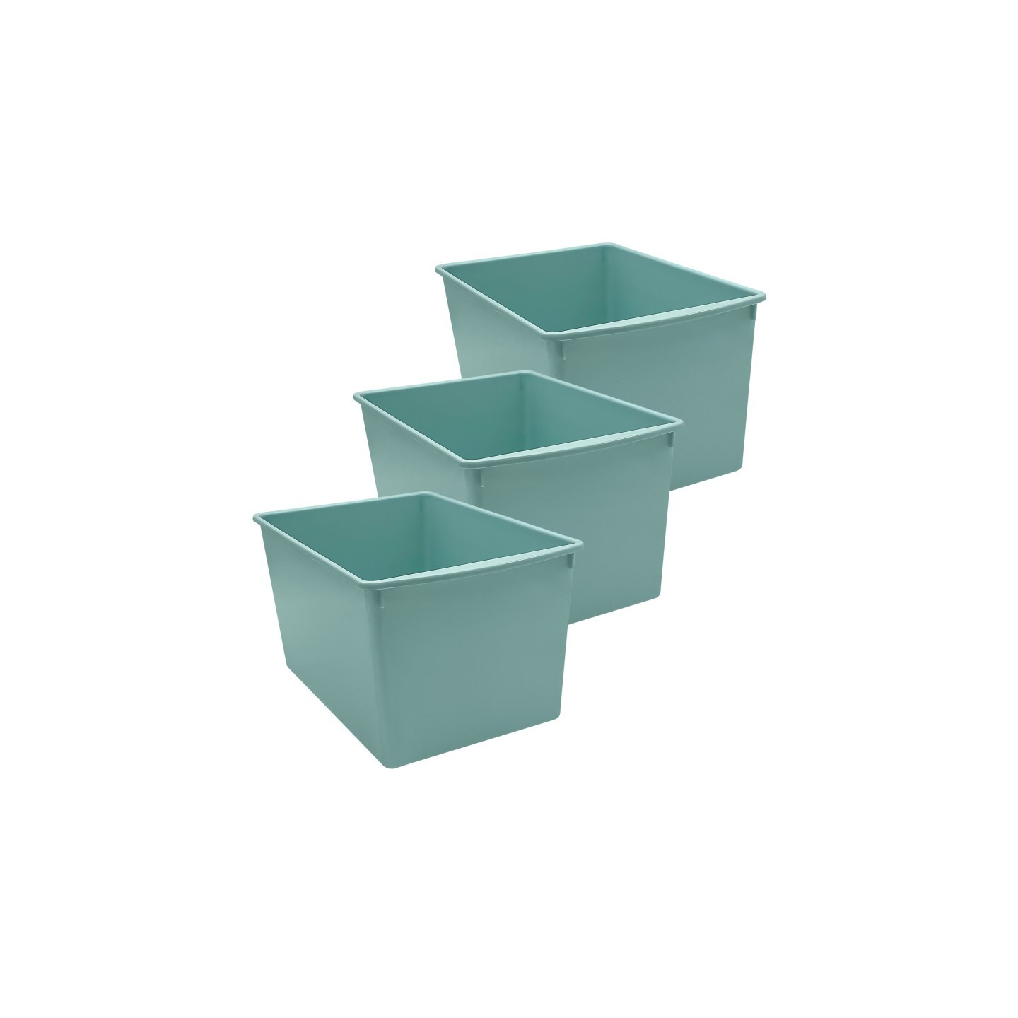 Teacher Created Resources® Plastic Multi-Purpose Bin, Calming Blue, Pack of 3