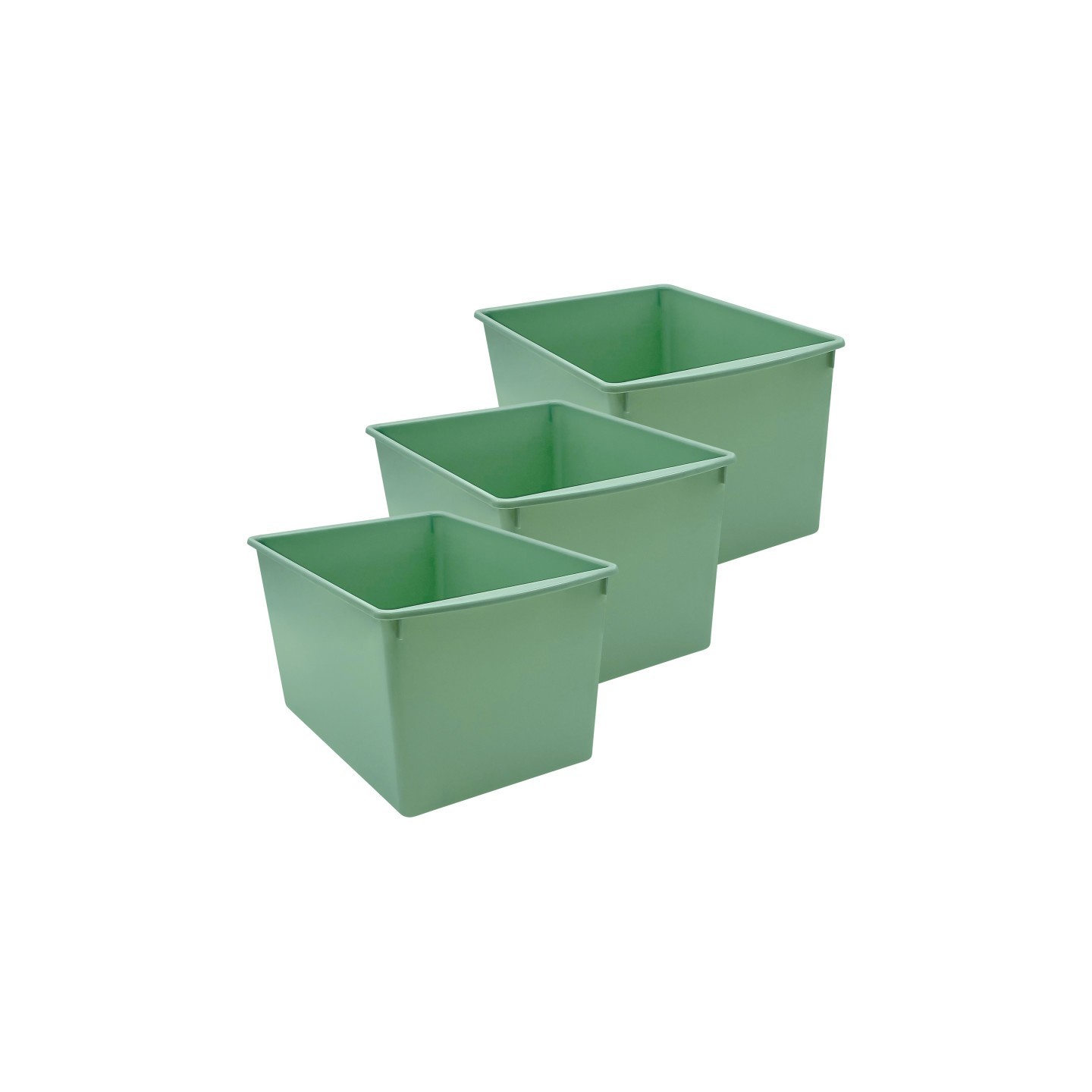 Teacher Created Resources® Plastic Multi-Purpose Bin, Eucalyptus Green, Pack of 3