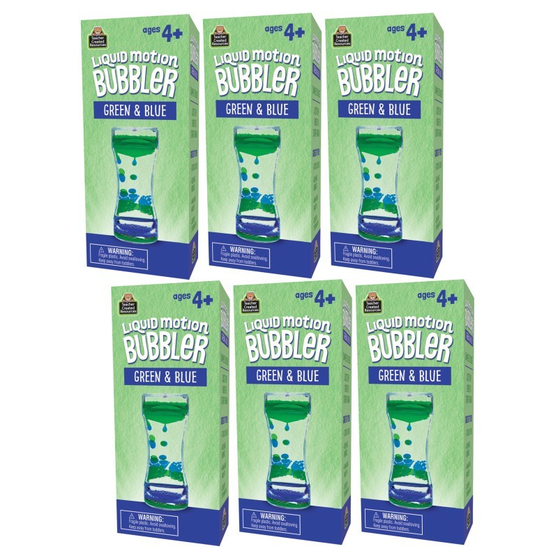 Teacher Created Resources® Liquid Motion Bubbler, Green & Blue, Pack of 6