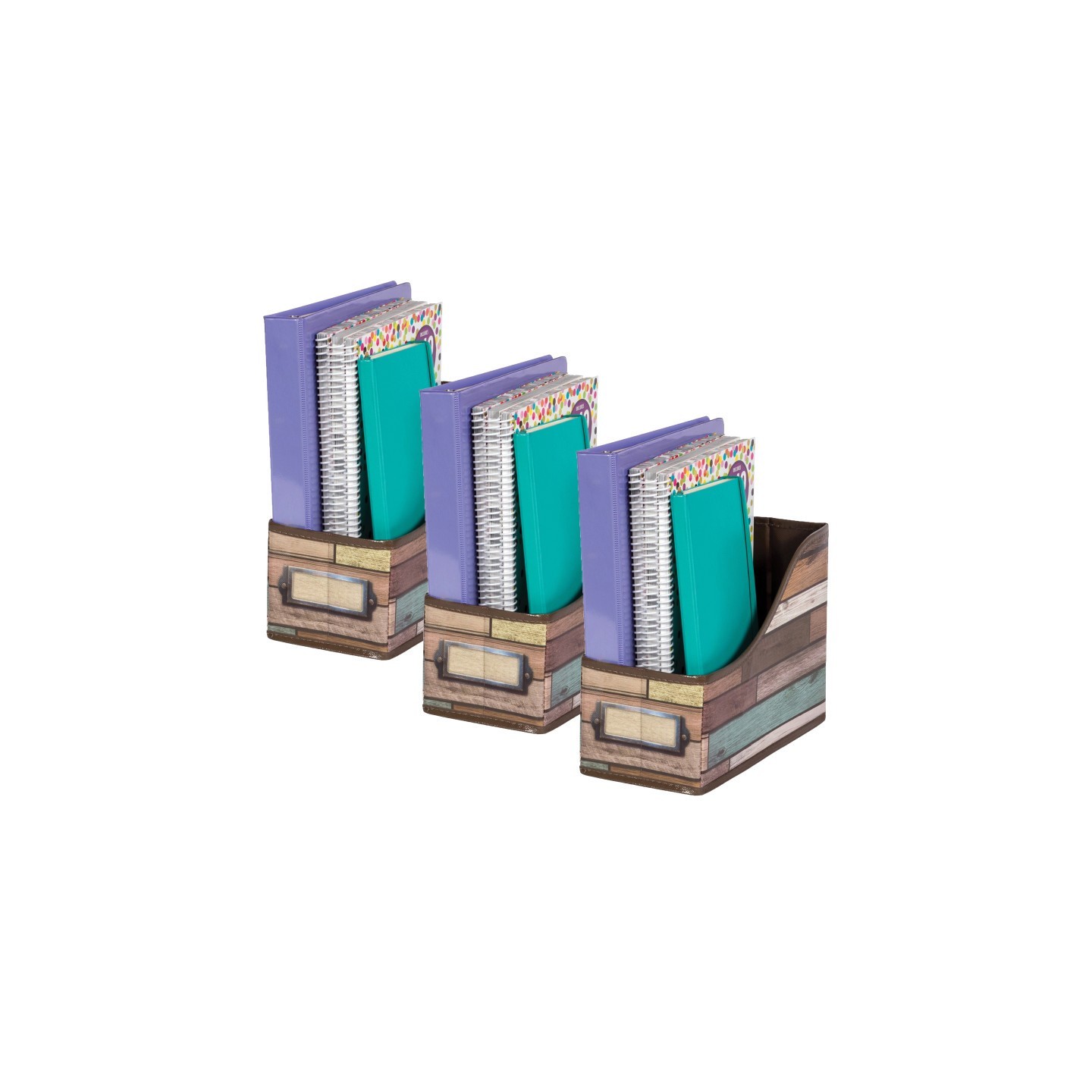 Teacher Created Resources® Reclaimed Wood Design Book Bin, Pack of 3