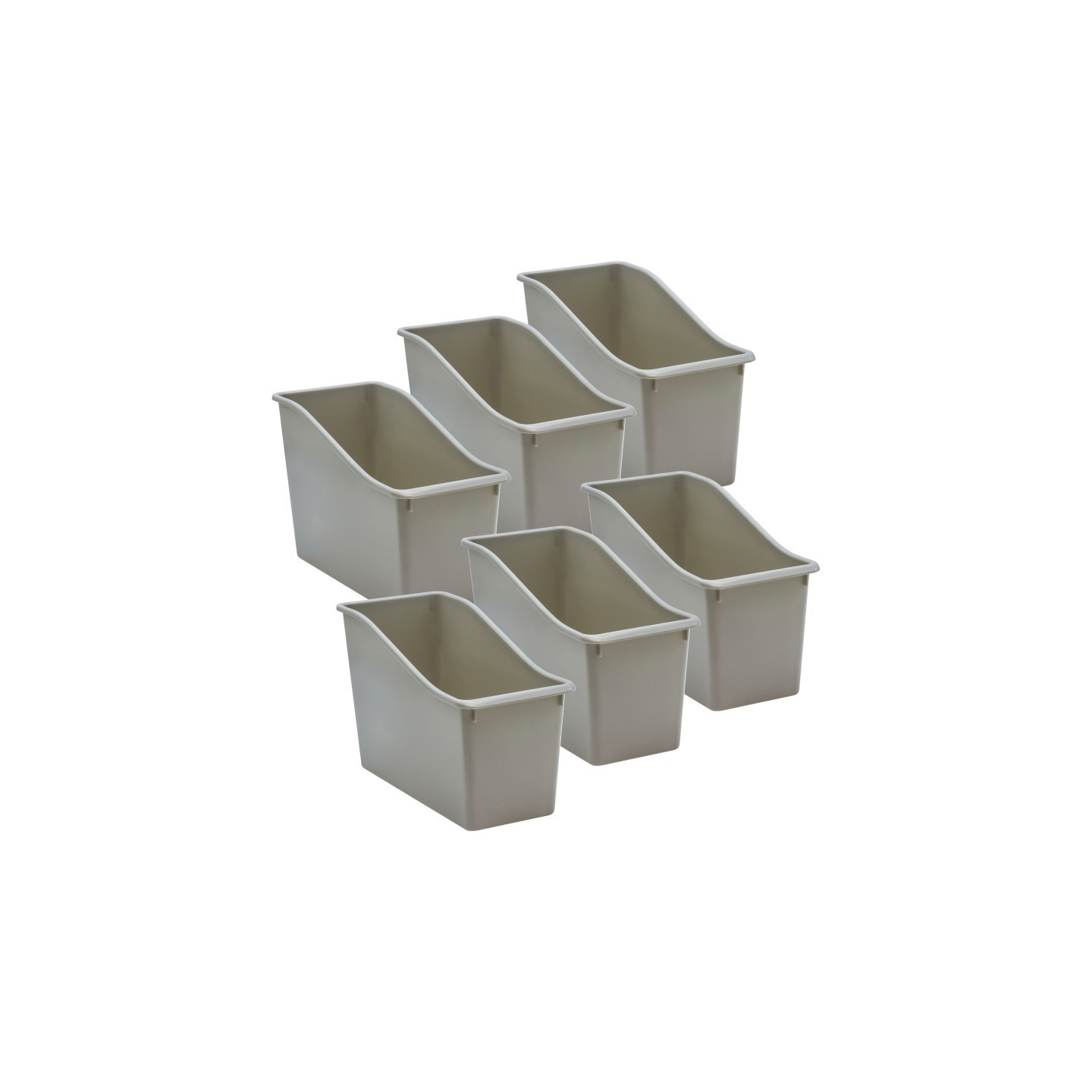 Teacher Created Resources® Plastic Book Bin, Gray, Pack of 6